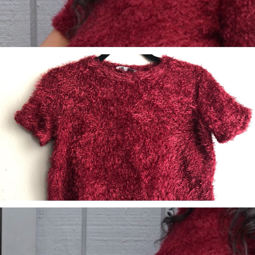 Zara Trafaluc Shaggy Crop Top